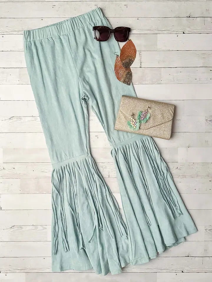 Mommy & Me Aqua Fringe Pants