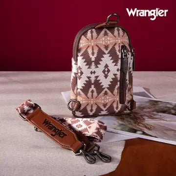 Wrangler Aztec Print Crossbody Chest Bag