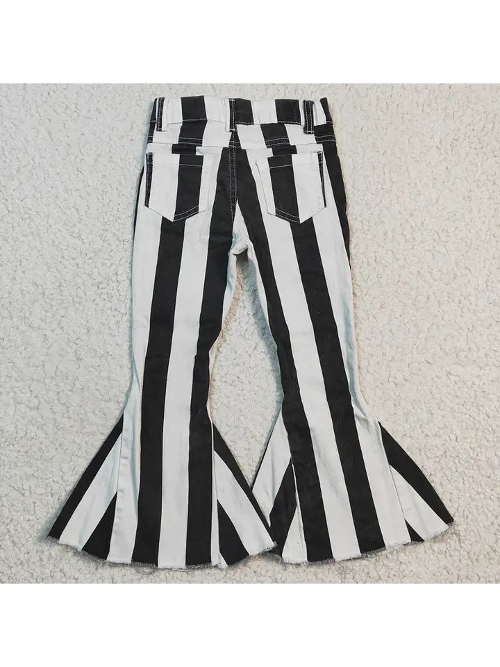 black and white stripe denim