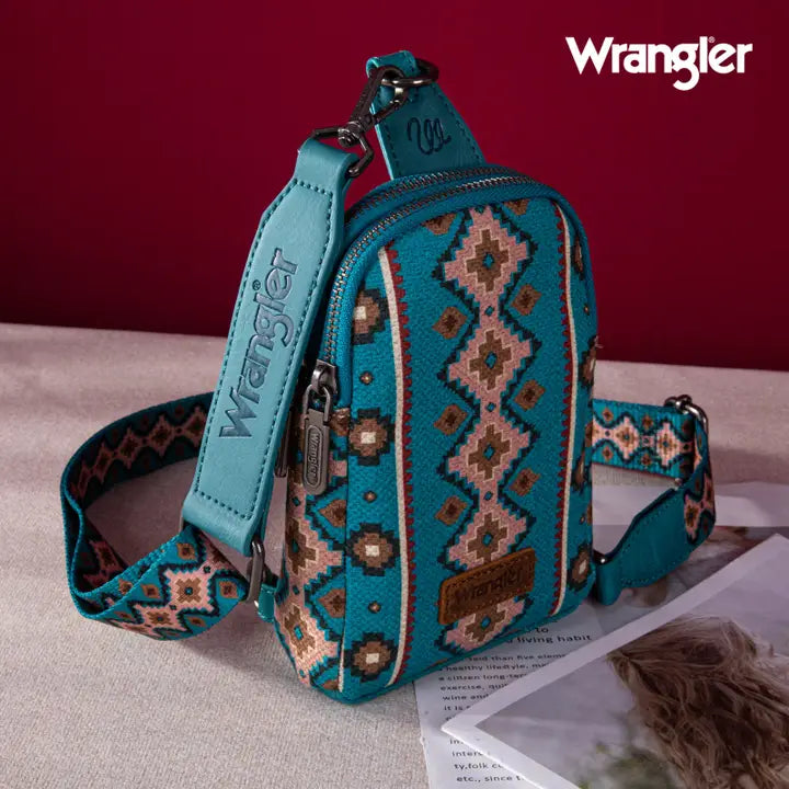 Wrangler Aztec Print Crossbody Chest Bag