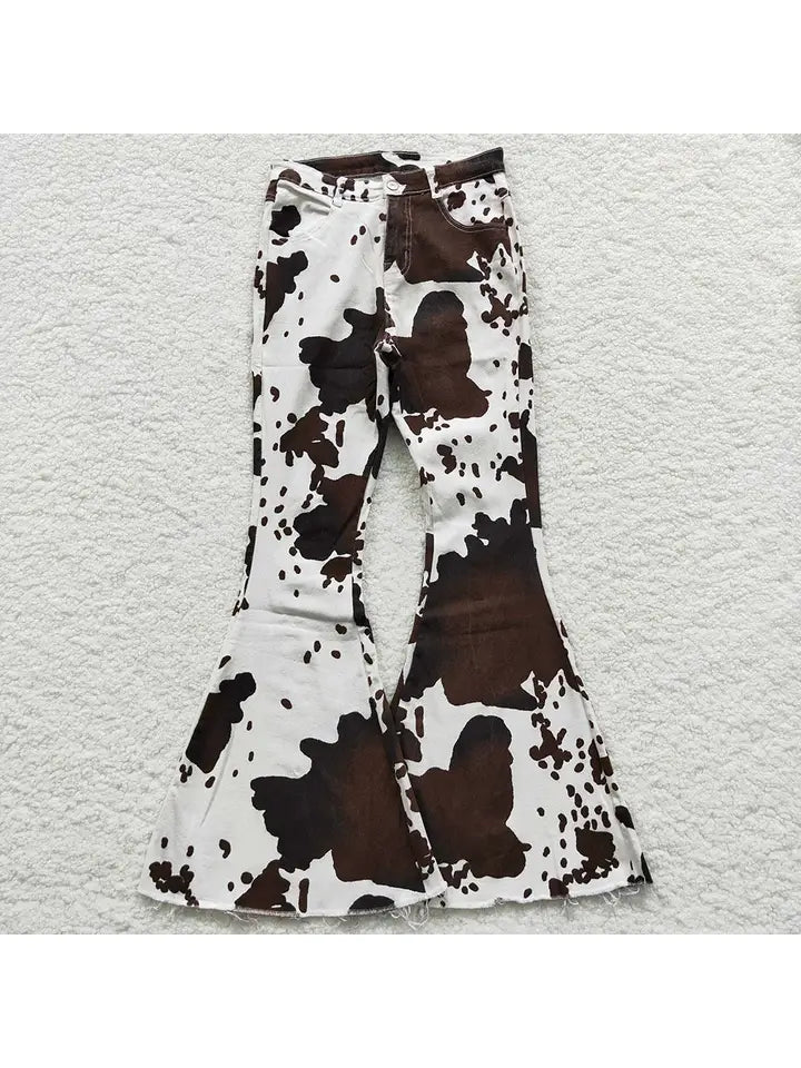 western cow print denim