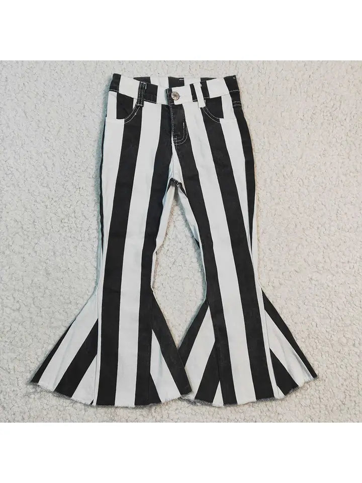 black and white stripe denim